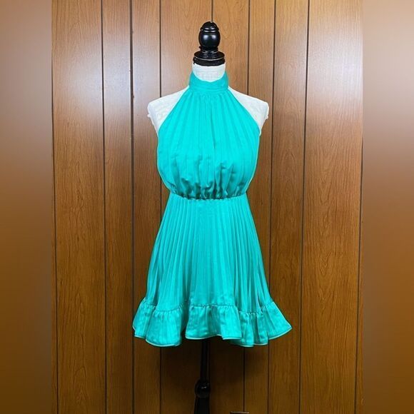 Amur  Amiri Pleated Halter Minidress size 2 - Picture 6 of 13